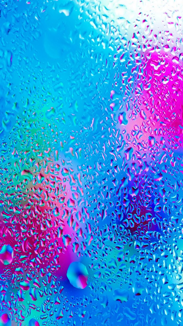 ピンクと水色の水滴がついたガラス Iphone 5 スマホ壁紙 待ち受け スマラン