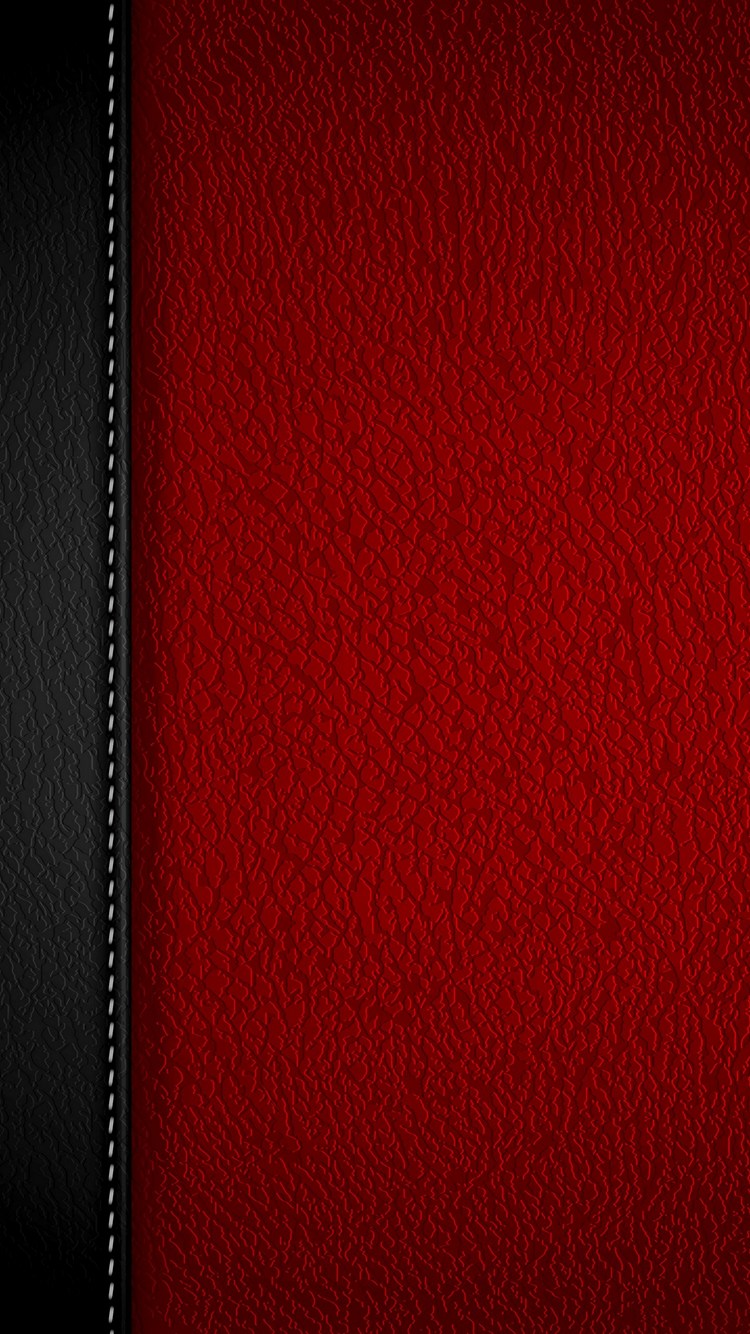 白いステッチ黒と赤のレザー Iphone 6s スマホ壁紙 待ち受け スマラン