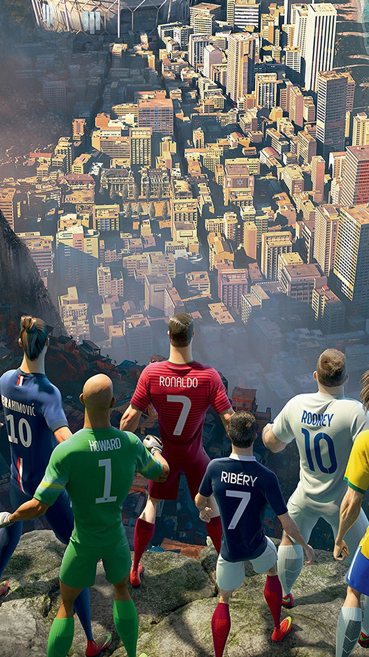 サッカー選手 見下ろすブラジルの街並み Iphone 8 壁紙 待ち受け スマラン