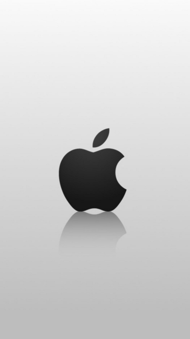 黒のアップルのロゴ 白いグラデーションの背景 Iphone Se 第2世代 壁紙 待ち受け Sumaran