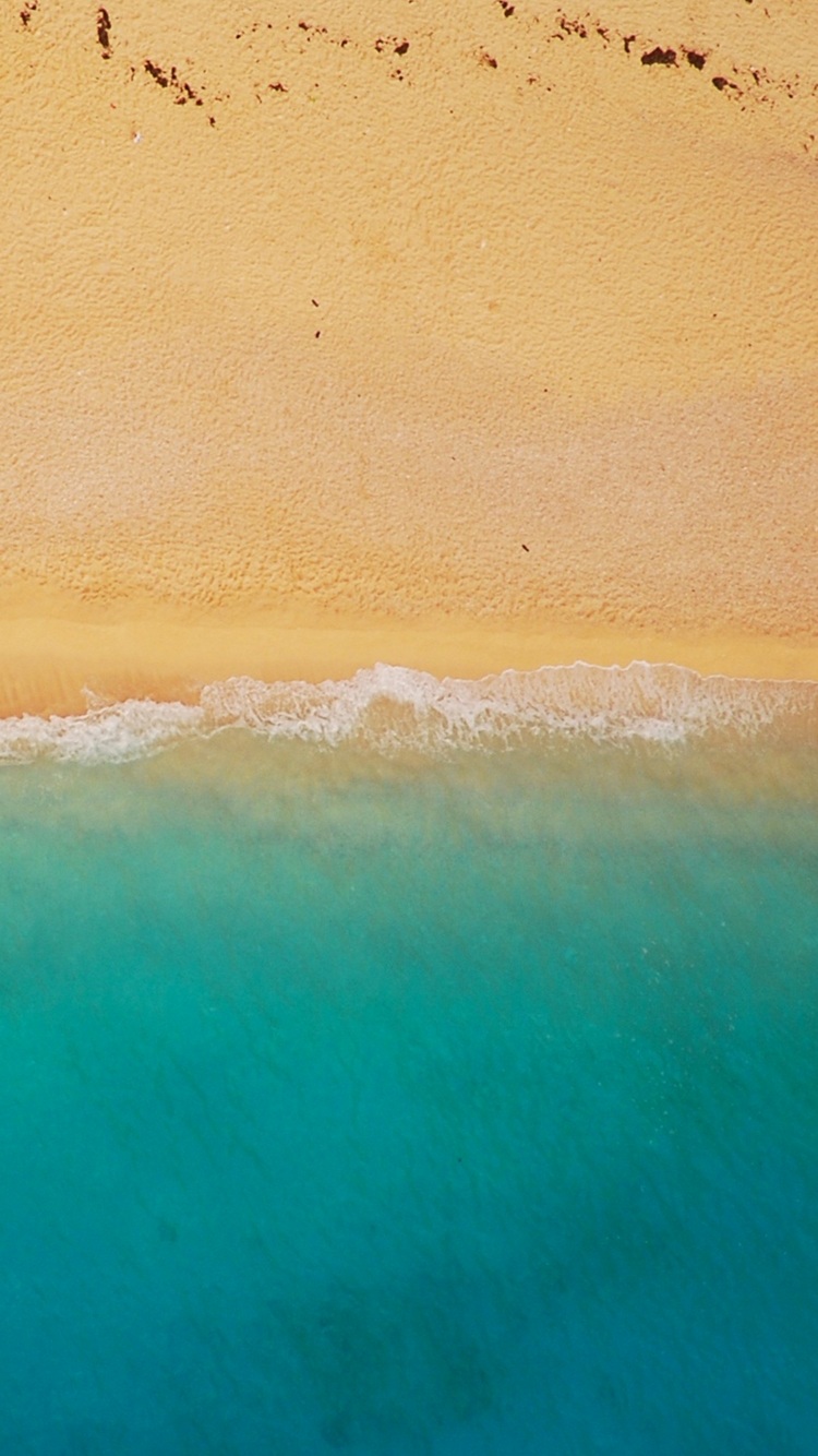 上から撮影した海と砂浜 Iphone 6s スマホ壁紙 待ち受け スマラン