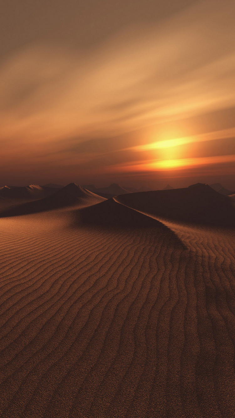 綺麗な夕日とサハラ砂漠 Iphone 6s スマホ壁紙 待ち受け スマラン