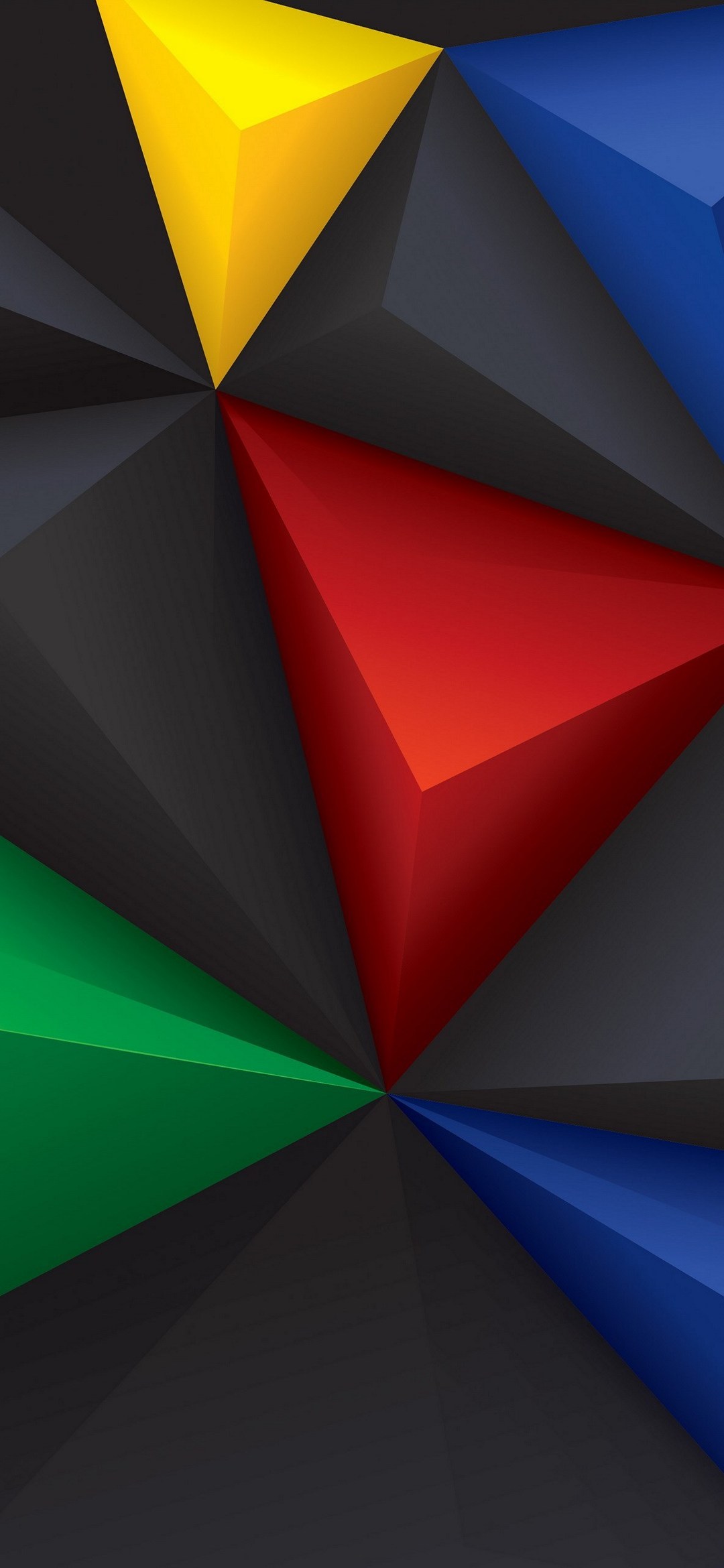 黒 黄 赤 青 緑の三角 Redmi Note 9t Androidスマホ壁紙 待ち受け スマラン
