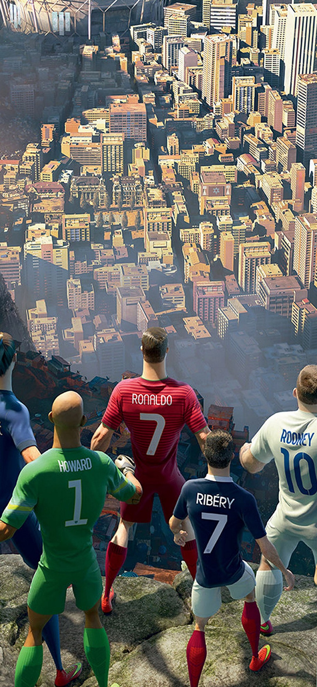 ブラジルの街を見下ろすサッカー選手 Libero 5g 壁紙 待ち受け Sumaran