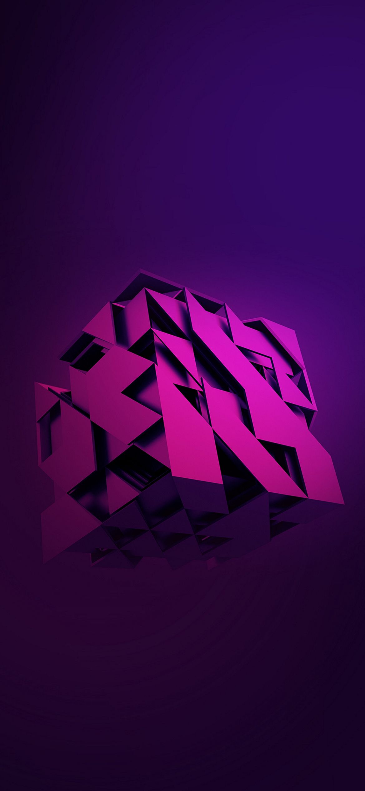 かっこいい紫の複雑なキューブ Iphone 12 Pro スマホ壁紙 待ち受け スマラン