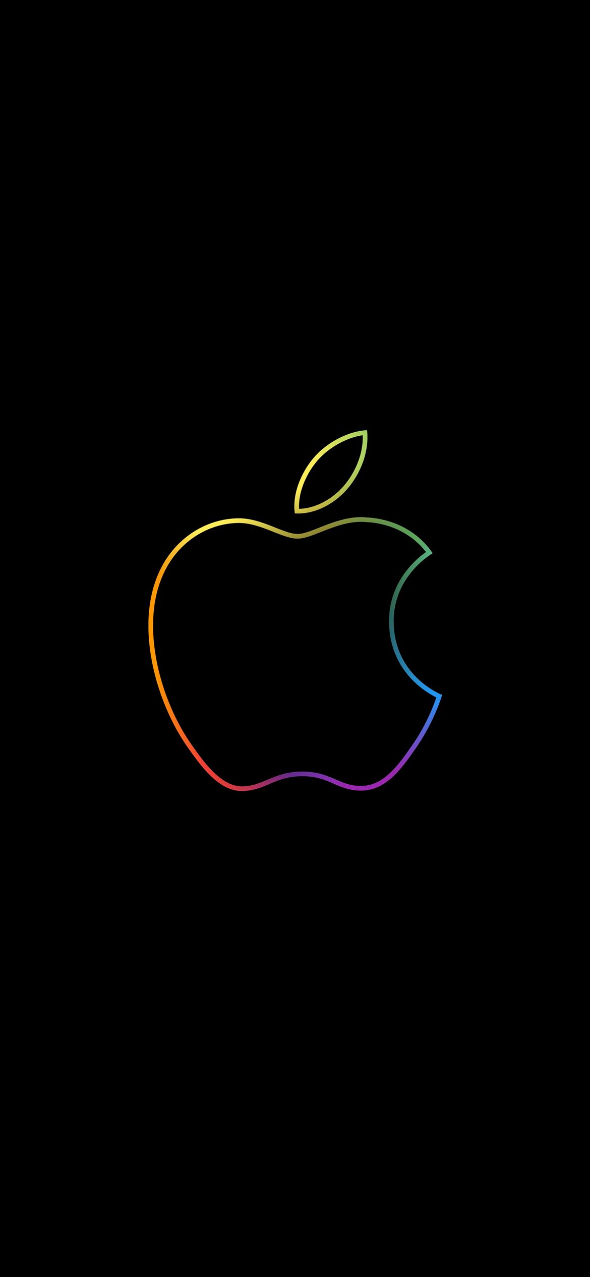 虹色のアップルのロゴマーク Iphone 12 スマホ壁紙 待ち受け スマラン