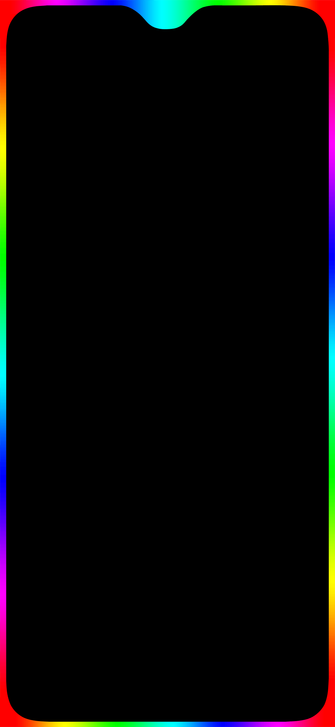 黒の背景 虹色の枠 Galaxy A30 Android スマホ壁紙 待ち受け スマラン