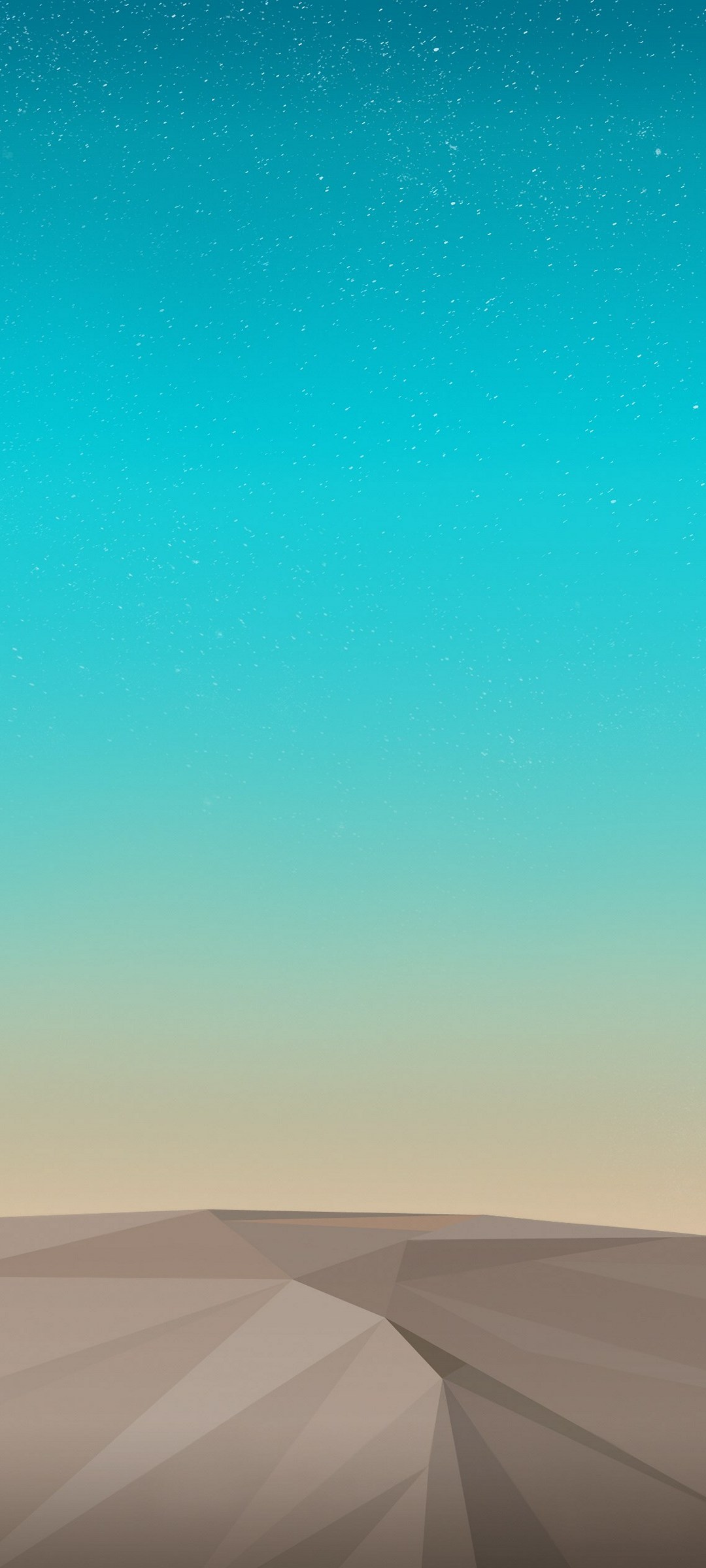 水色の空とポリゴンの砂漠 Zenfone 7 Androidスマホ壁紙 待ち受け スマラン