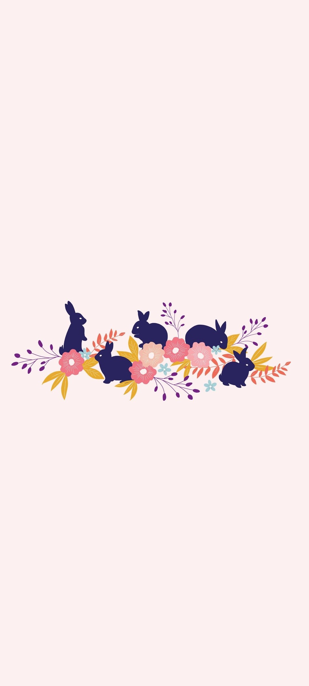 兎と花の可愛いイラスト Redmi Note 9s 壁紙 待ち受け Sumaran