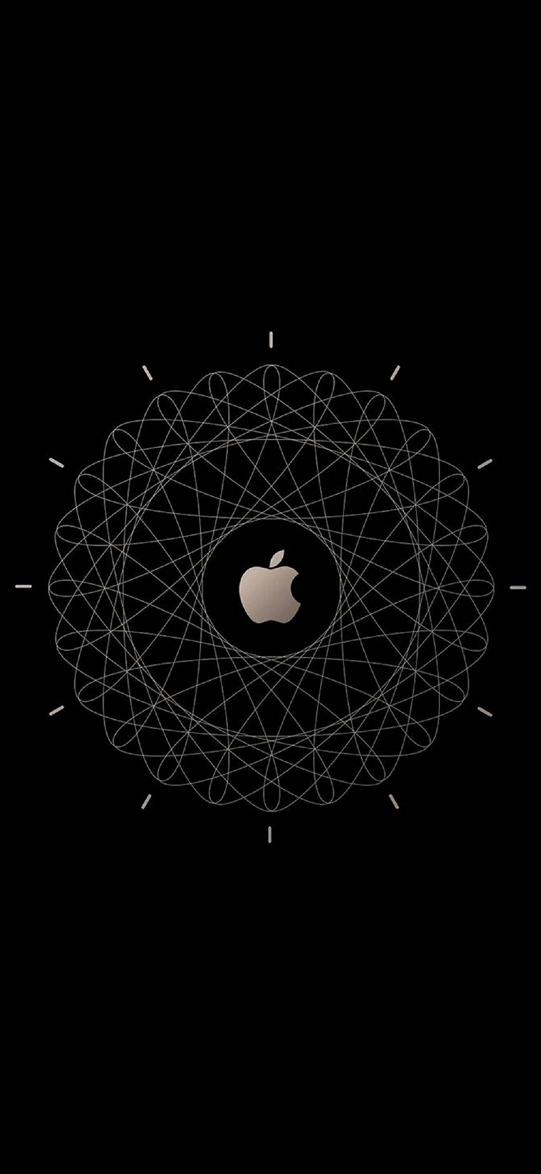 黒のアップルのロゴとアブストラクト Iphone 12 Mini 壁紙 待ち受け スマラン