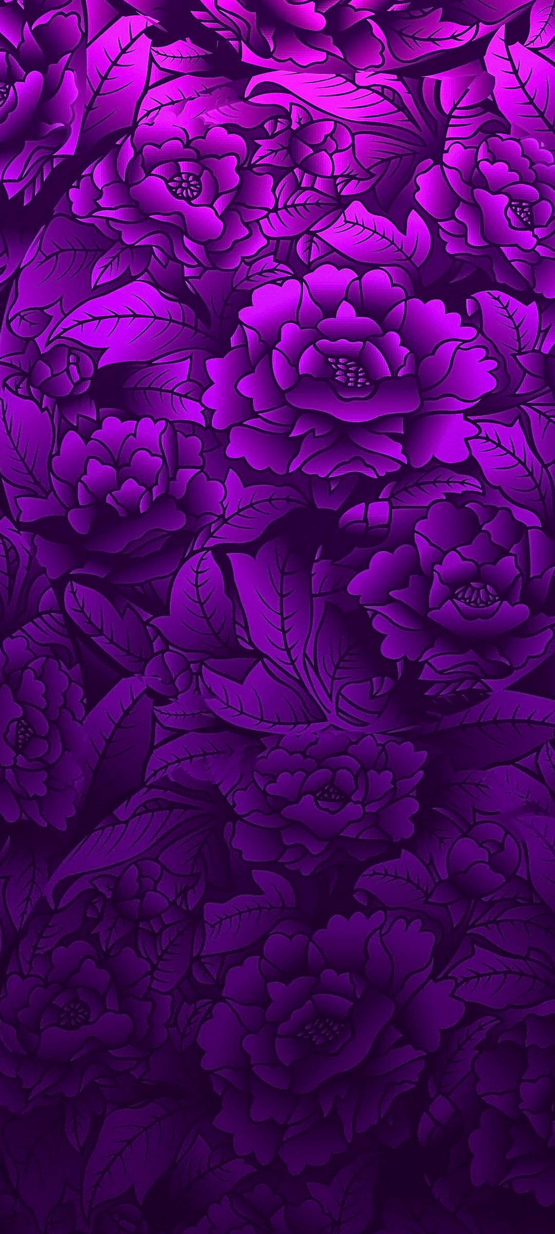 紫のグラデーションの薔薇のイラスト Oppo Reno5 A 壁紙 待ち受け Sumaran