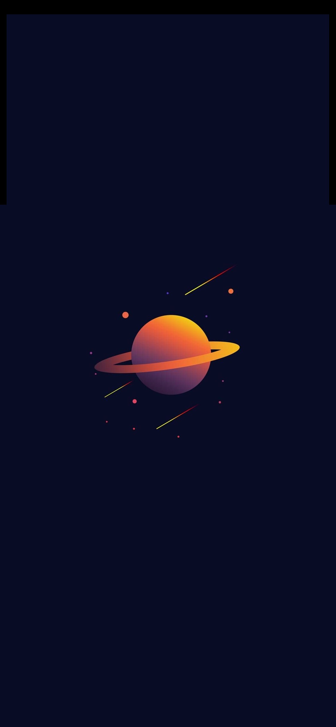 オレンジの土星のイラスト ミニマル Iphone X スマホ壁紙 待ち受け スマラン