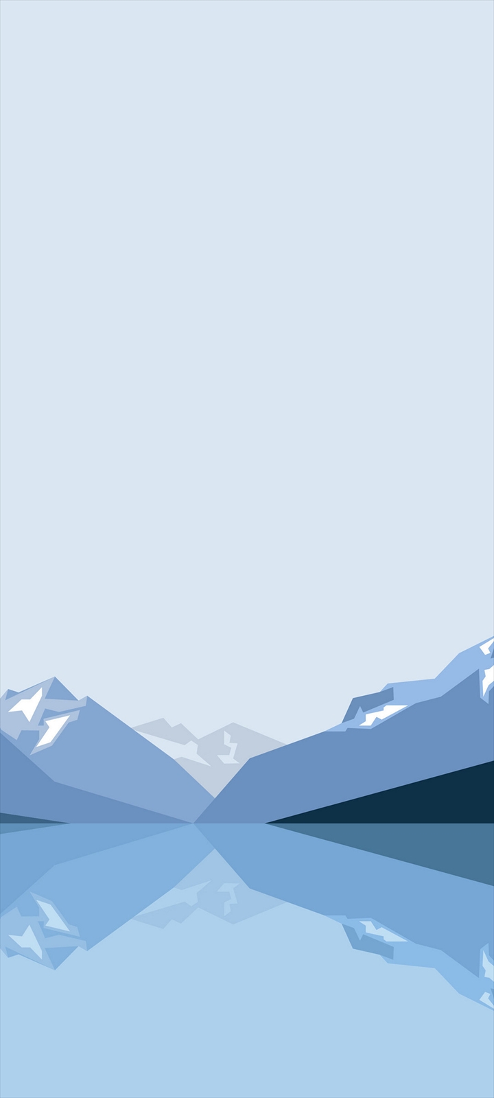 淡い色の空 雪山 イラスト Moto E7 Power 壁紙 待ち受け スマラン