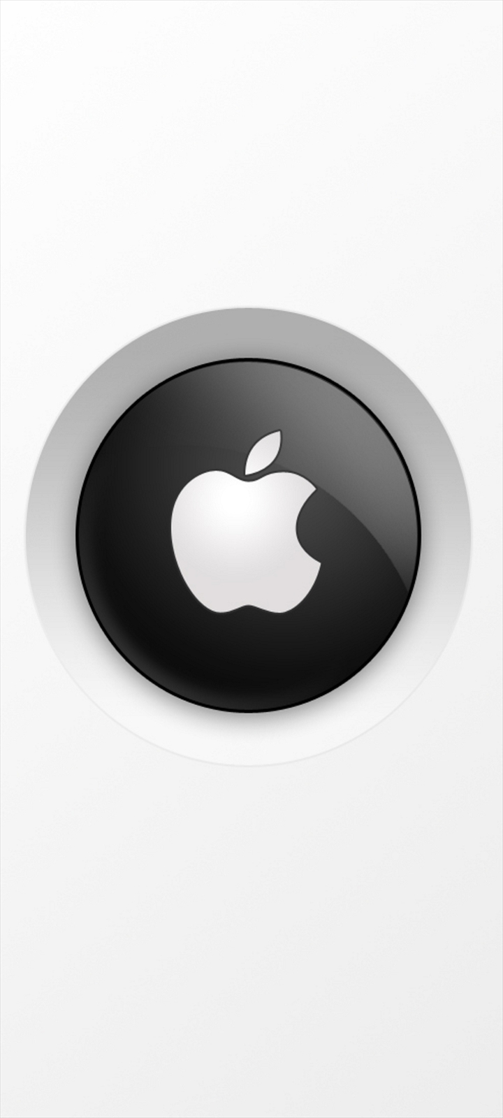 白い背景 黒の円 白いアップルのロゴ Moto G8 Power Lite Androidスマホ壁紙 待ち受け スマラン