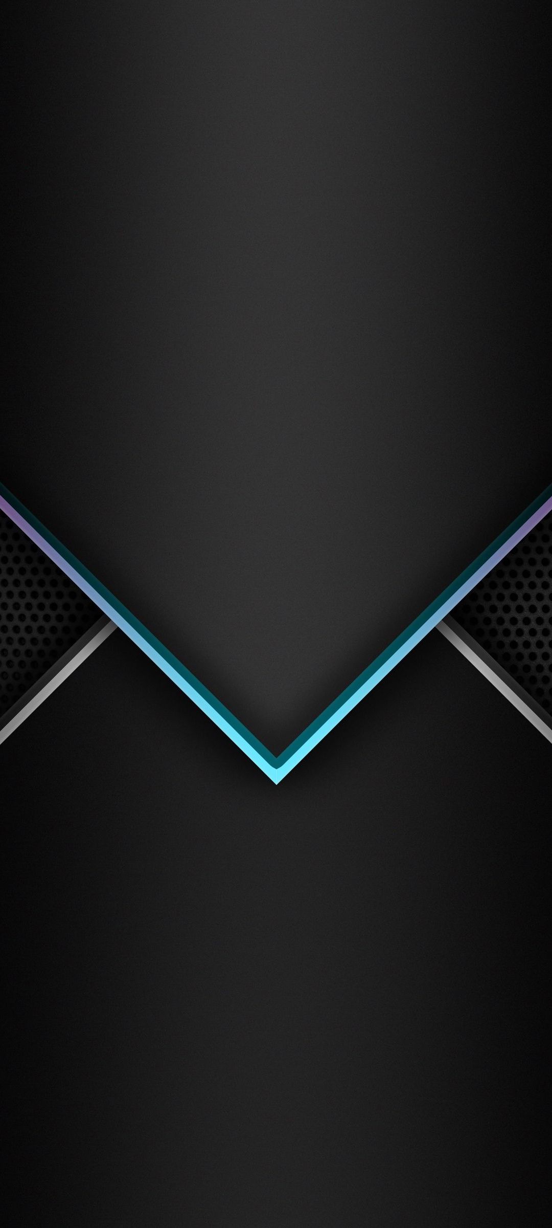 シンプル 青と白の矢印 黒の背景 Oppo 3 Androidスマホ壁紙 待ち受け スマラン