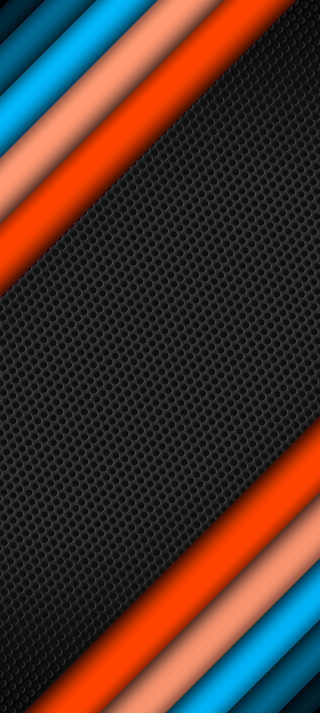 黒の円 赤 オレンジ 青の斜線 Zenfone 7 Pro Androidスマホ壁紙 待ち受け スマラン