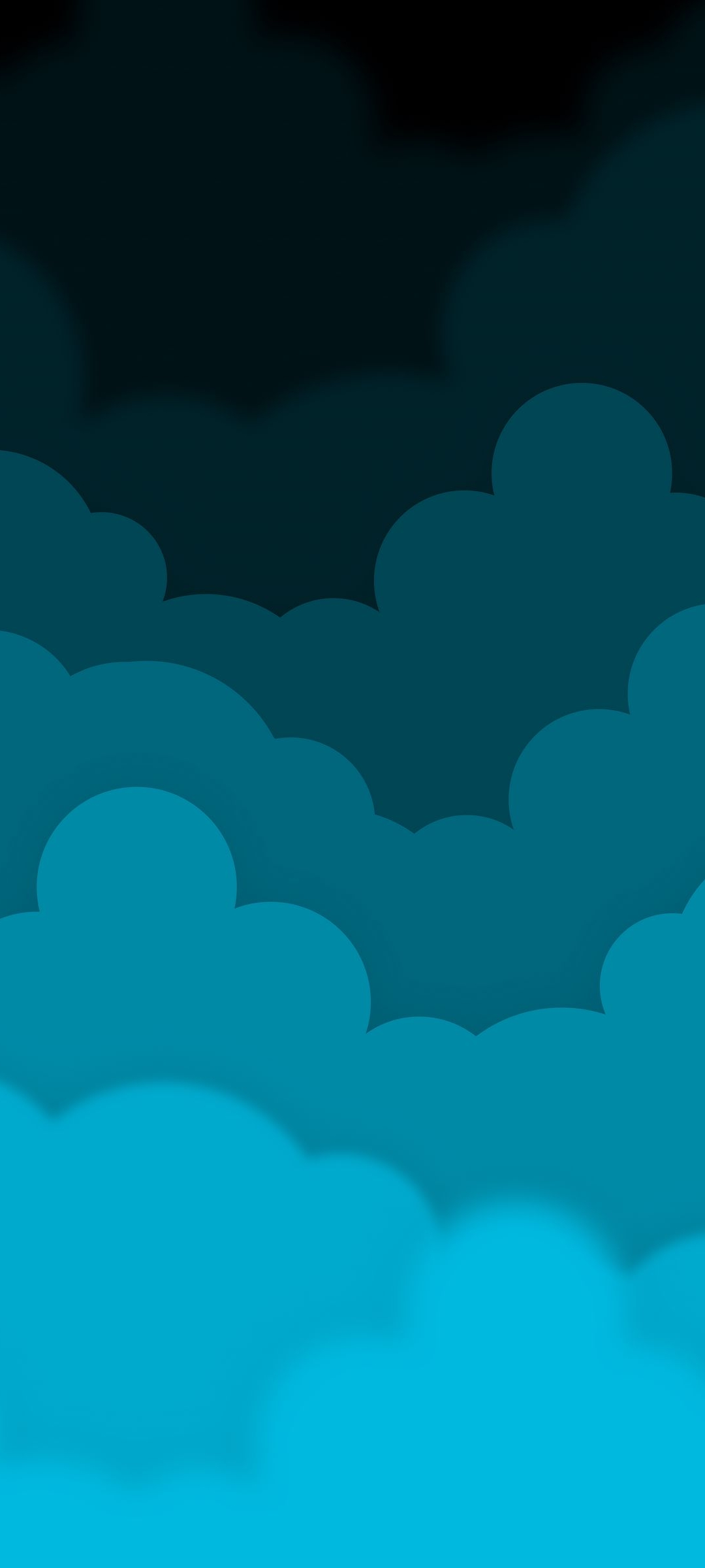 グラデーションの青の雲 Zenfone 7 Pro Androidスマホ壁紙 待ち受け スマラン