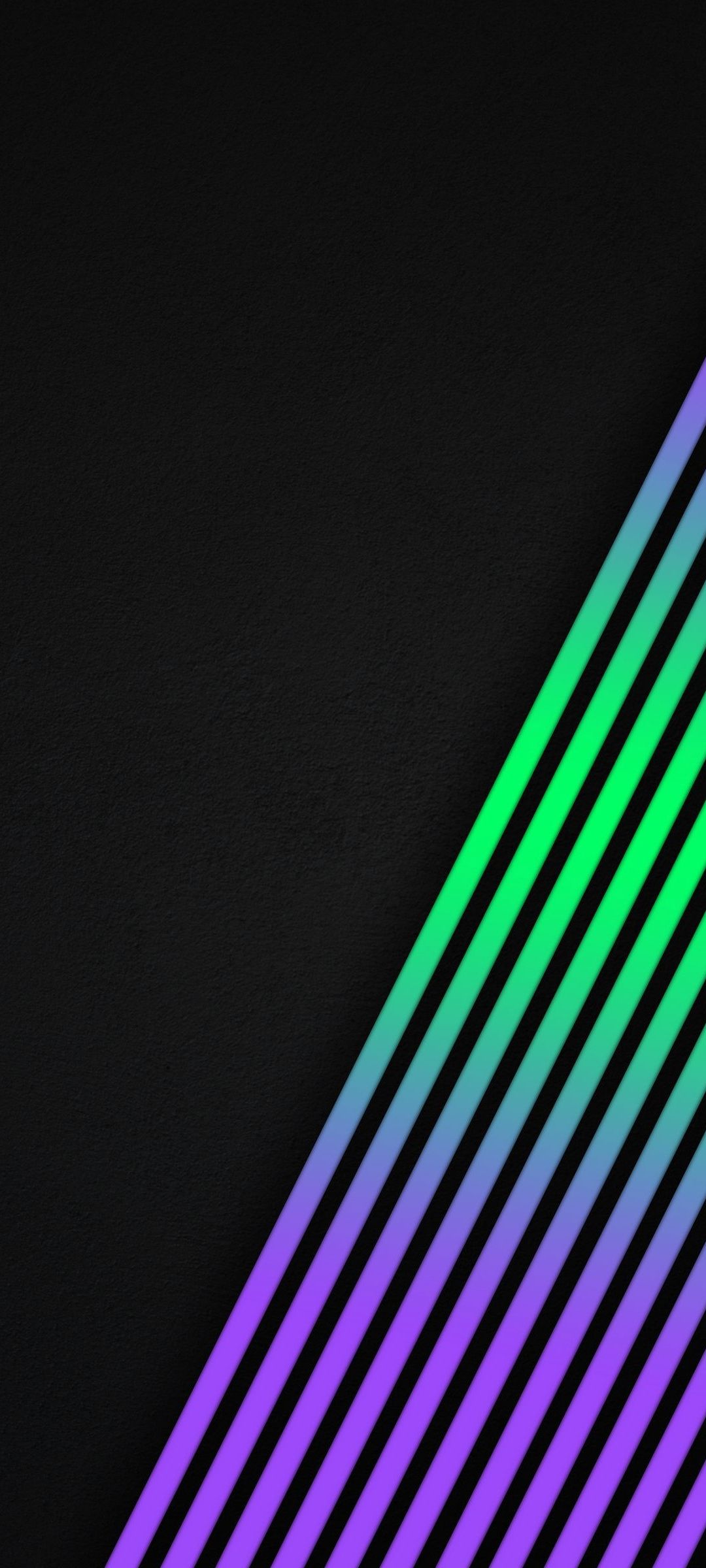 彩度の高い緑 紫の線 黒い背景 Zenfone 7 Pro Androidスマホ壁紙 待ち受け スマラン