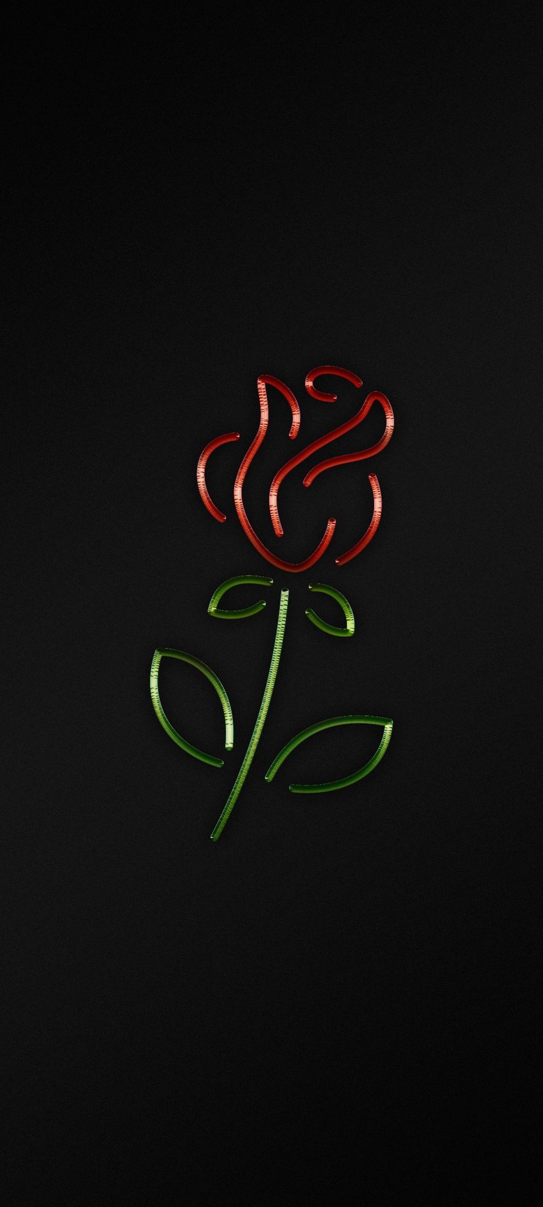 赤 緑の薔薇 簡易的なアート Zenfone 7 Pro Androidスマホ壁紙 待ち受け スマラン