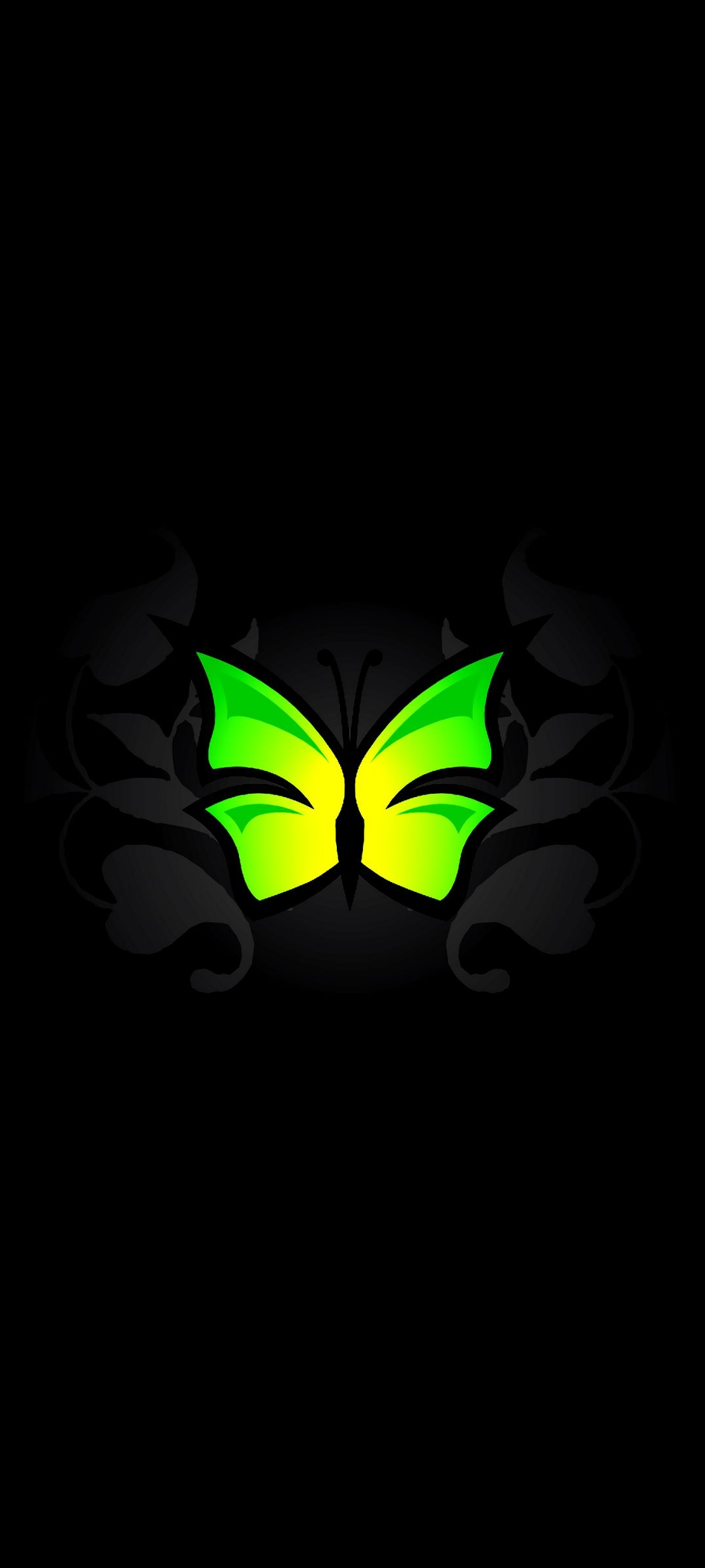 緑の蝶 アート Oppo 3 Androidスマホ壁紙 待ち受け スマラン
