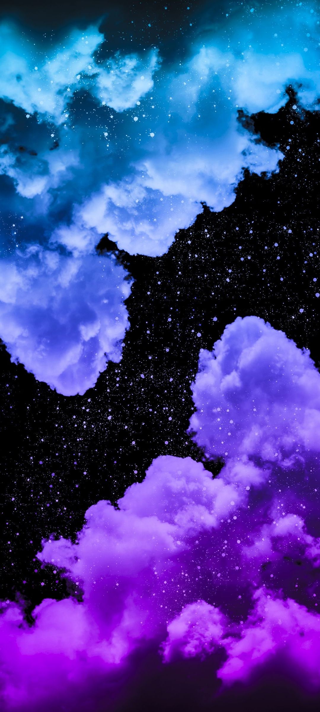 黒の銀河 青 紫の雲 Zenfone 7 Pro Androidスマホ壁紙 待ち受け スマラン