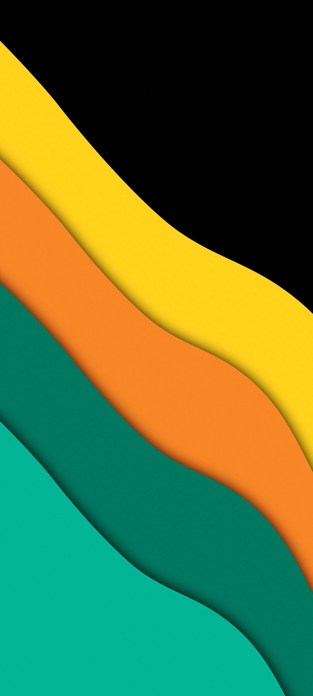 黒 黄 オレンジ 緑の曲線 Zenfone 7 Pro Androidスマホ壁紙 待ち受け スマラン