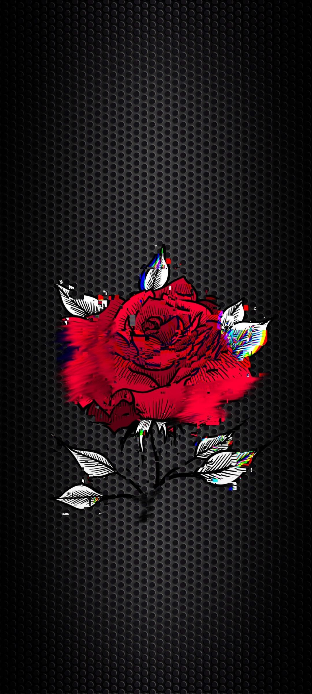 赤い薔薇のイラスト 黒い背景 Zenfone 7 Pro 壁紙 待ち受け スマラン