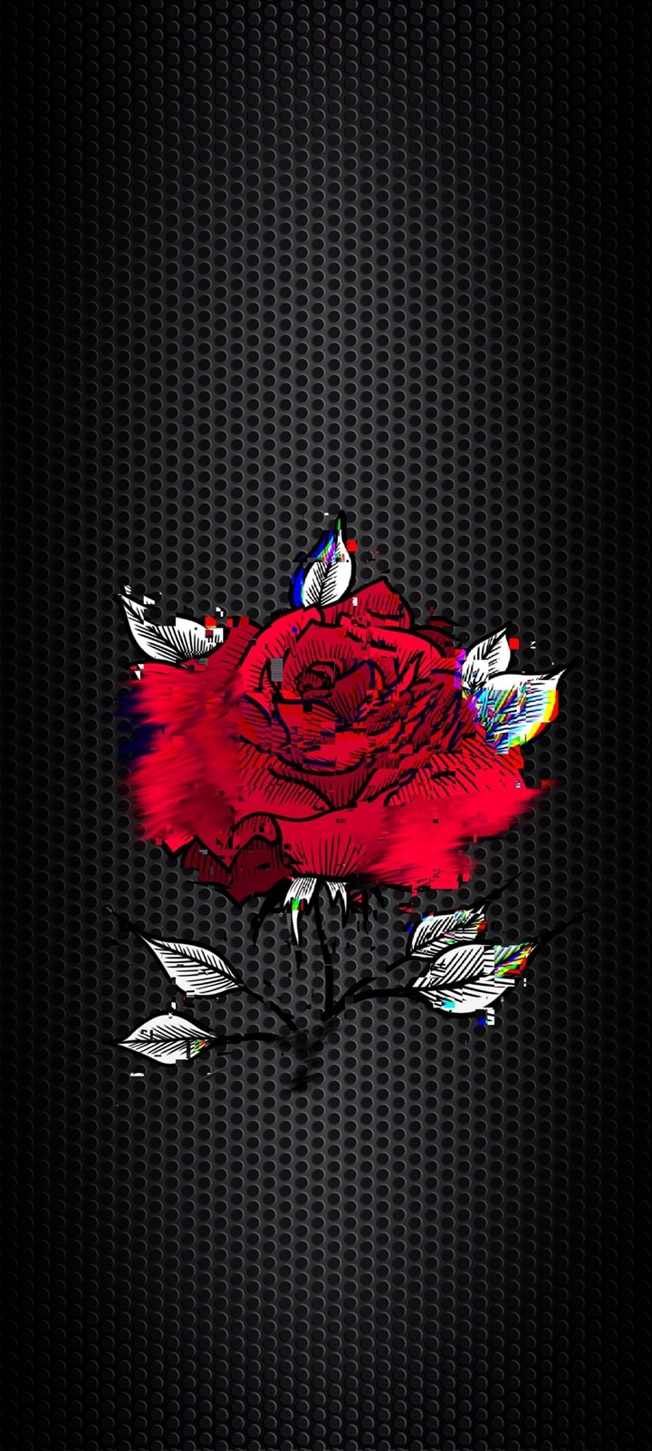 赤い薔薇のイラスト 黒い背景 Moto G8 Power Lite Androidスマホ壁紙 待ち受け スマラン