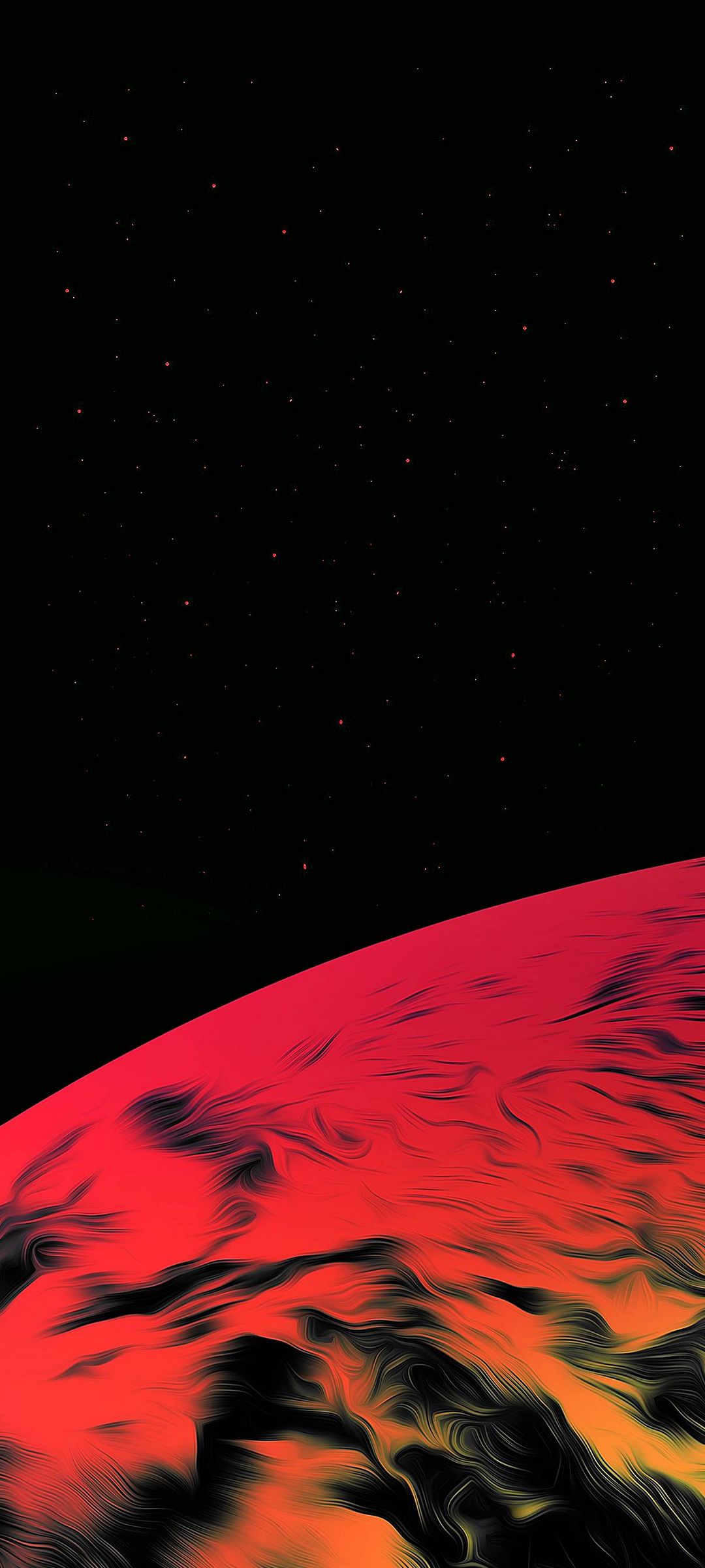 赤 黒の惑星 黒い星空 Redmi Note 10 Pro Androidスマホ壁紙 待ち受け スマラン