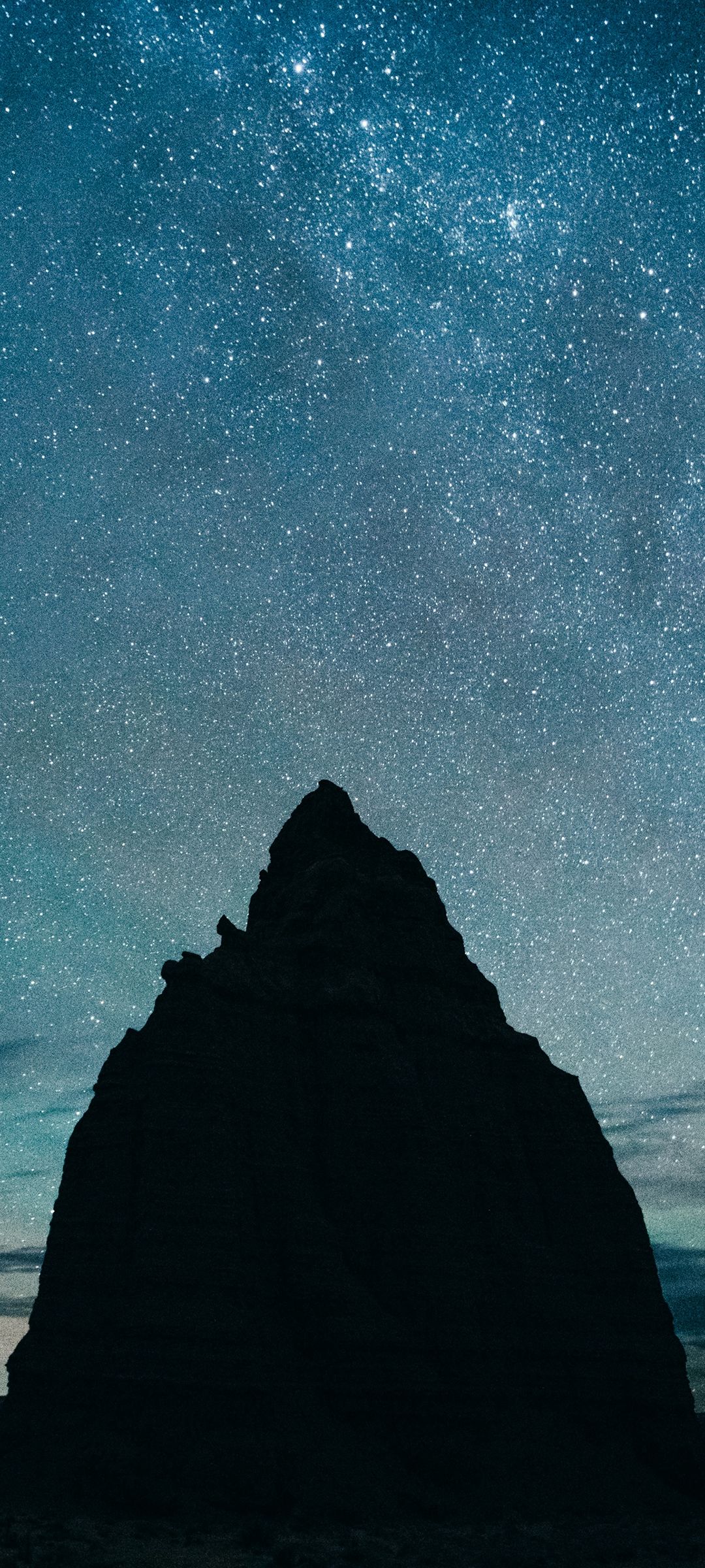 銀河と黒い岩山 Redmi Note 9s Androidスマホ壁紙 待ち受け スマラン