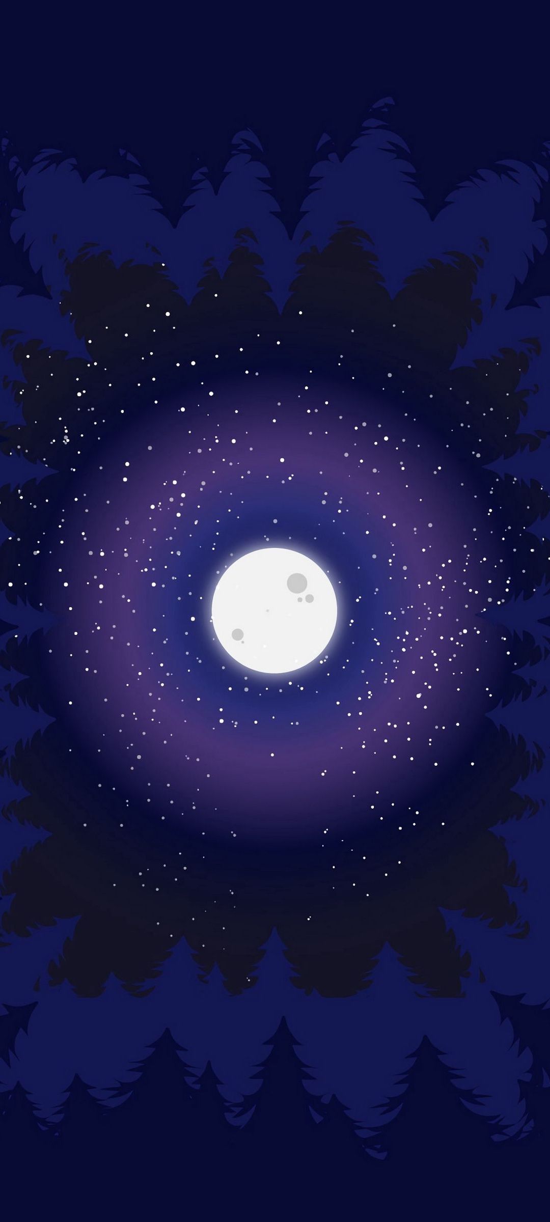 綺麗な月と宇宙のイラスト Zenfone 7 Pro Androidスマホ壁紙 待ち受け スマラン