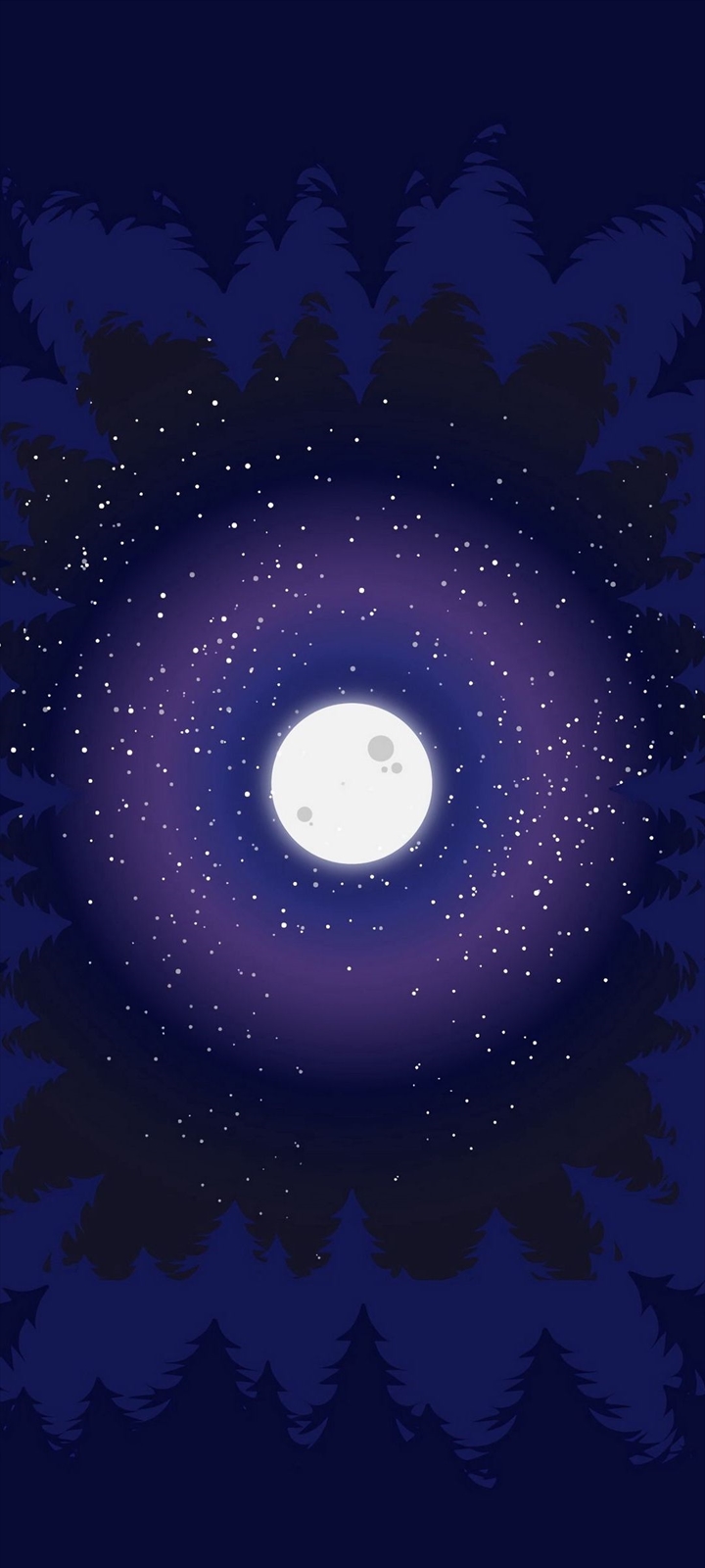 綺麗な月と宇宙のイラスト Oppo A5 壁紙 待ち受け Sumaran