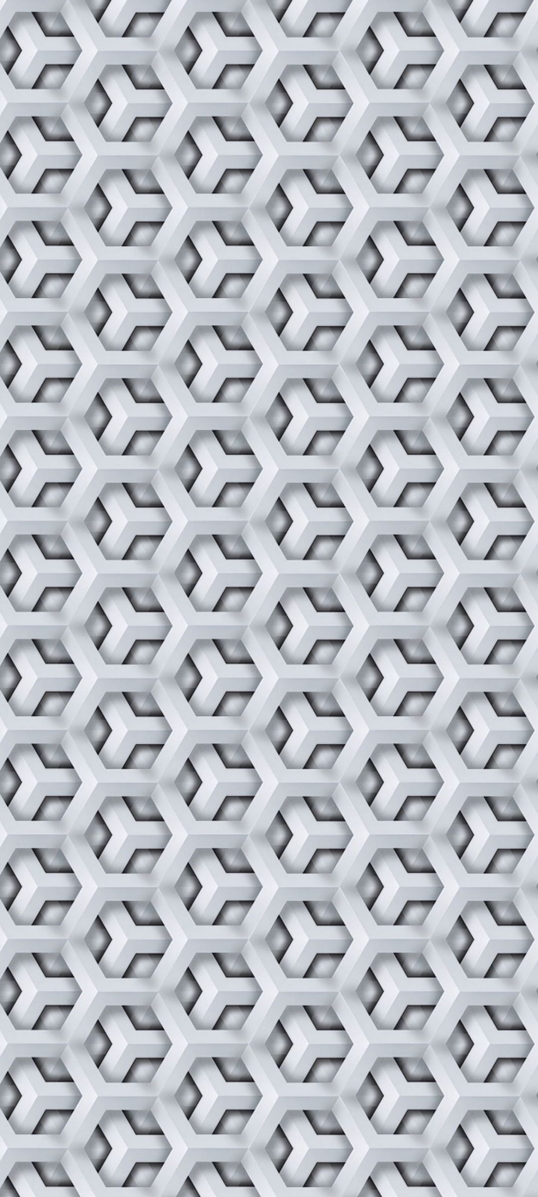 立体感のある白の六角形の集合体 Oppo Reno3 A Androidスマホ壁紙 待ち受け スマラン