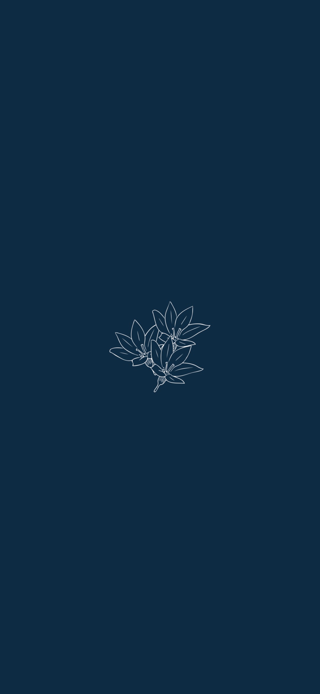 紺の背景 白い花の絵 Oppo Reno A Android スマホ壁紙 待ち受け スマラン