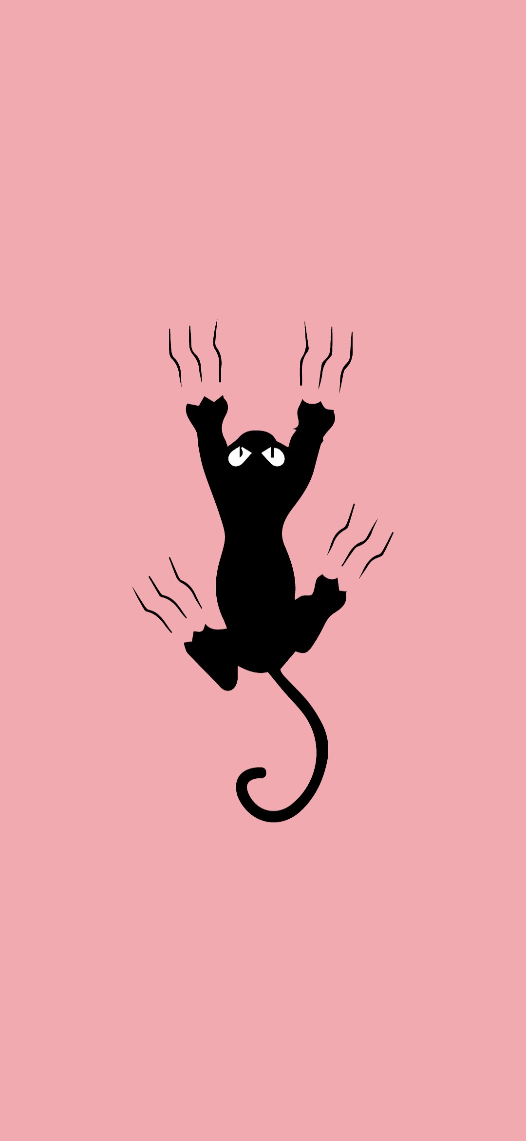しがみつく黒い猫のイラスト Iphone 12 Mini 壁紙 待ち受け Sumaran