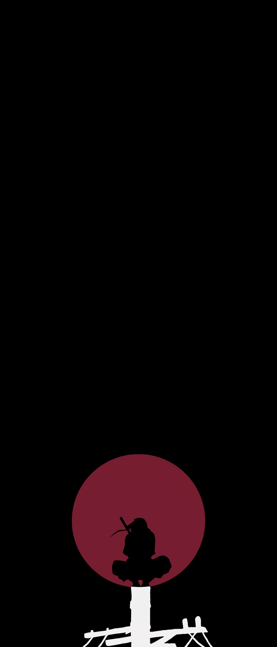赤い月と忍者 Xperia 8 Lite Androidスマホ壁紙 待ち受け スマラン
