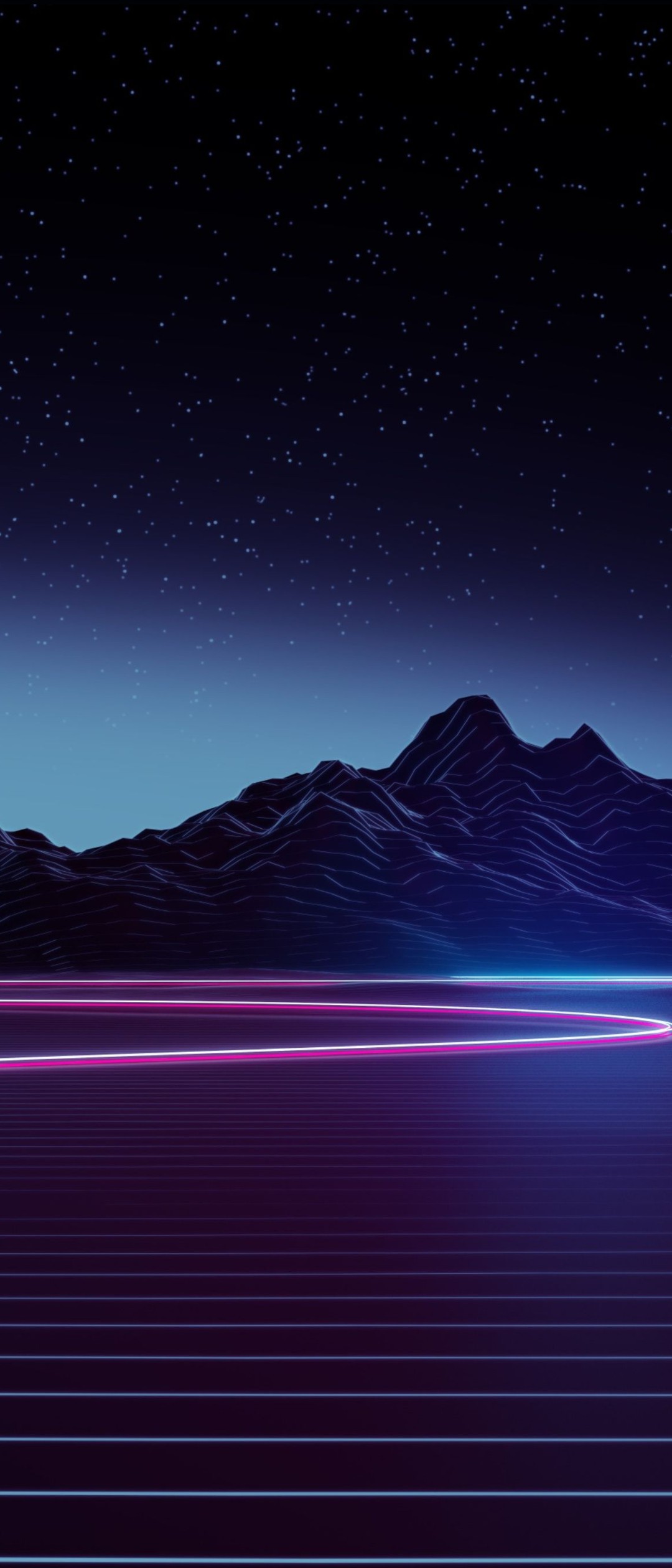 綺麗な星空と紫の大地 Xperia 8 Lite Androidスマホ壁紙 待ち受け スマラン