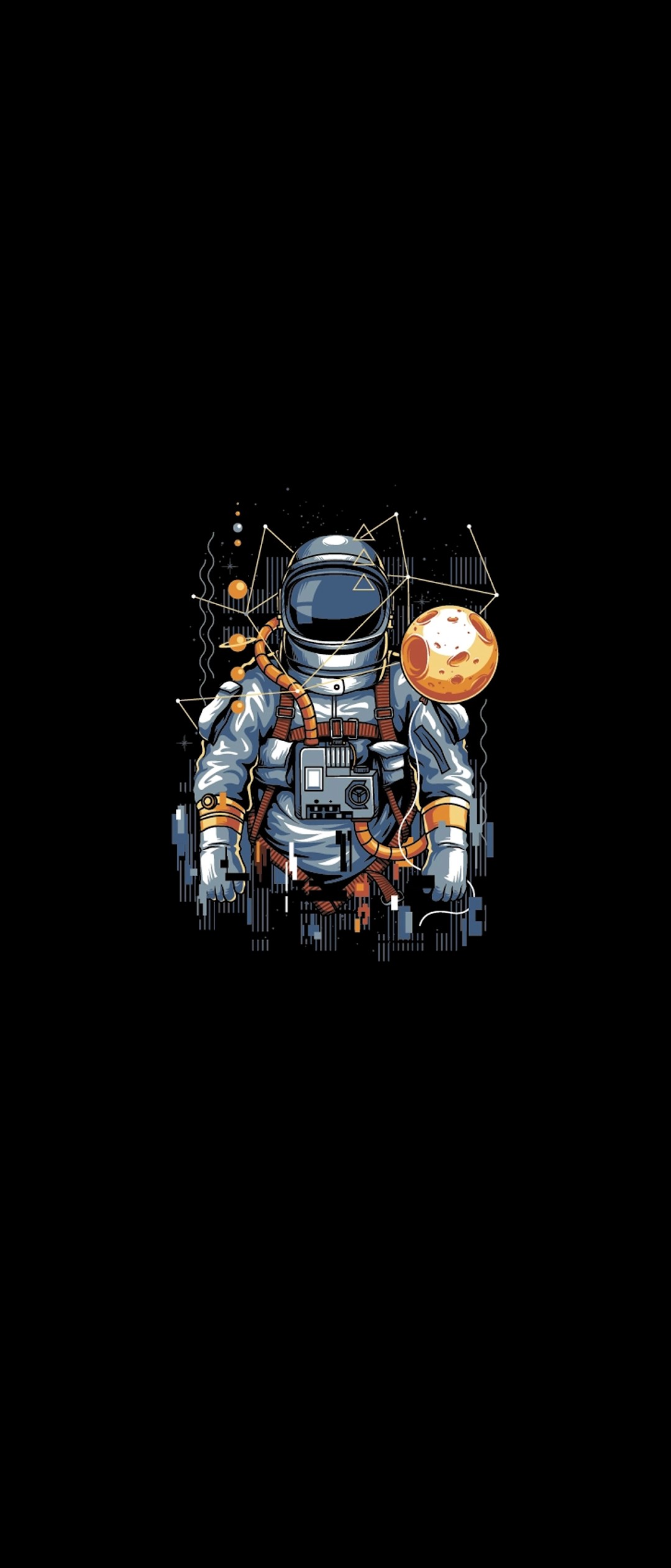 宇宙飛行士と惑星 イラスト Moto G100 Androidスマホ壁紙 待ち受け スマラン