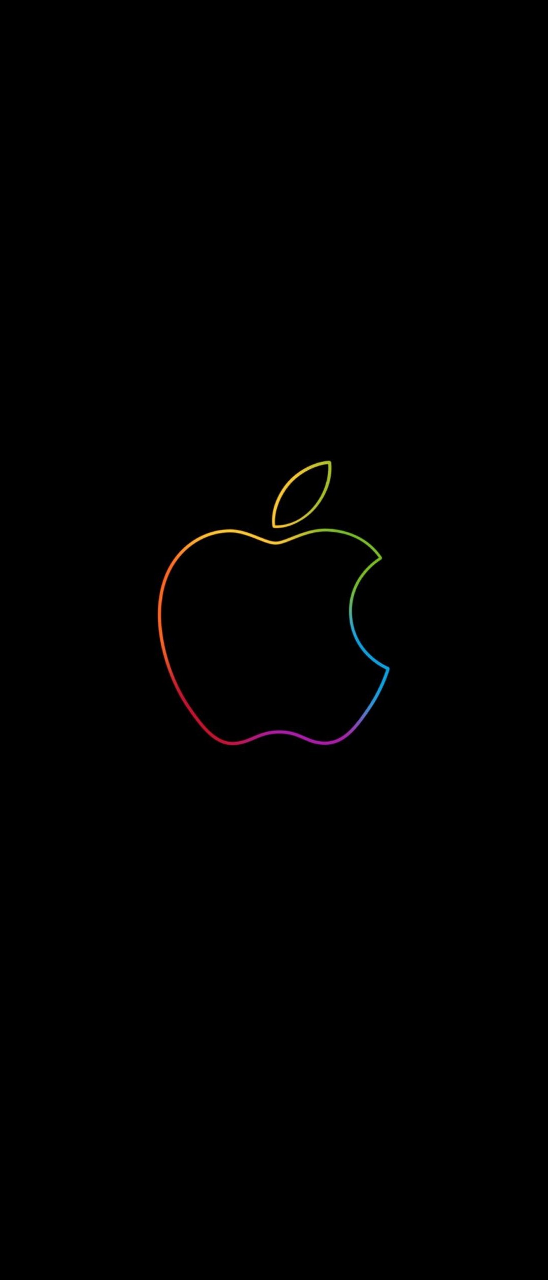 虹色のアップルのロゴマーク Xperia 10 Ii 壁紙 待ち受け スマラン