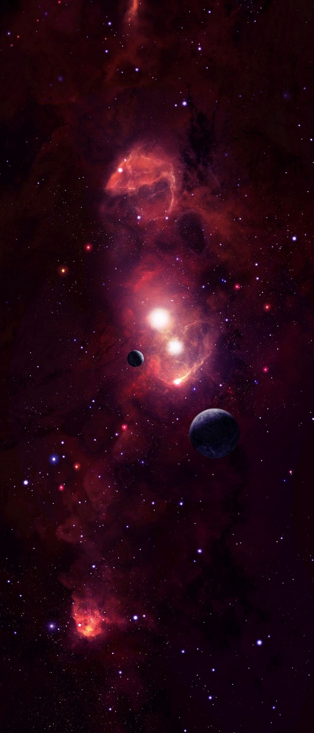 赤い銀河 惑星 星 宇宙 Xperia 8 Lite Androidスマホ壁紙 待ち受け スマラン