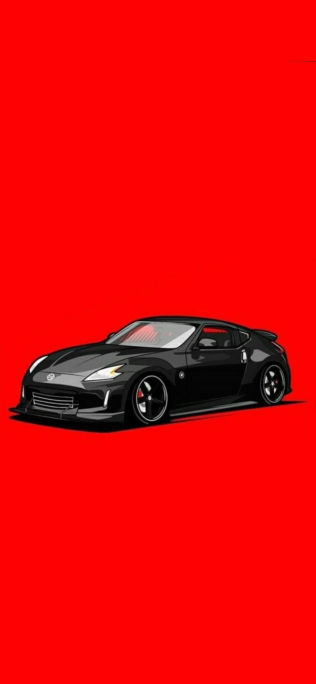 黒のかっこいいスポーツカー 赤い背景 Iphone 12 Mini スマホ壁紙 待ち受け スマラン