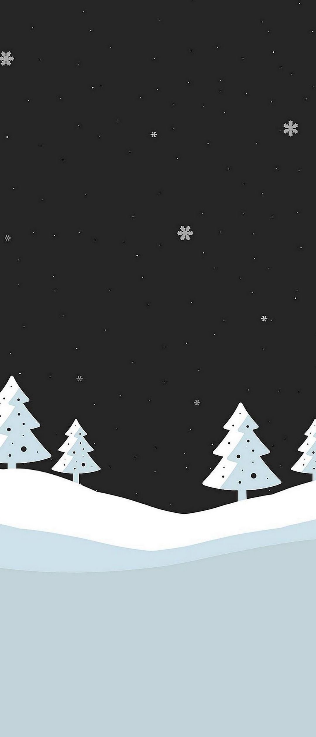 雪の結晶 白いツリー イラスト Xperia 8 Androidスマホ壁紙 待ち受け スマラン