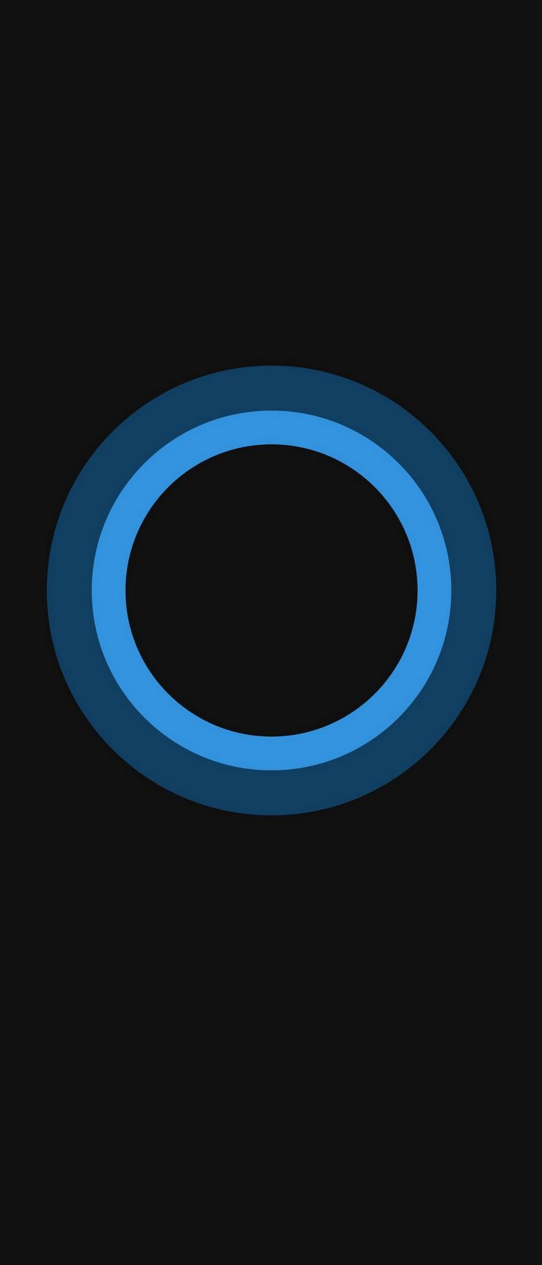 青い2色の輪 黒の背景 Xperia 8 Lite Androidスマホ壁紙 待ち受け スマラン