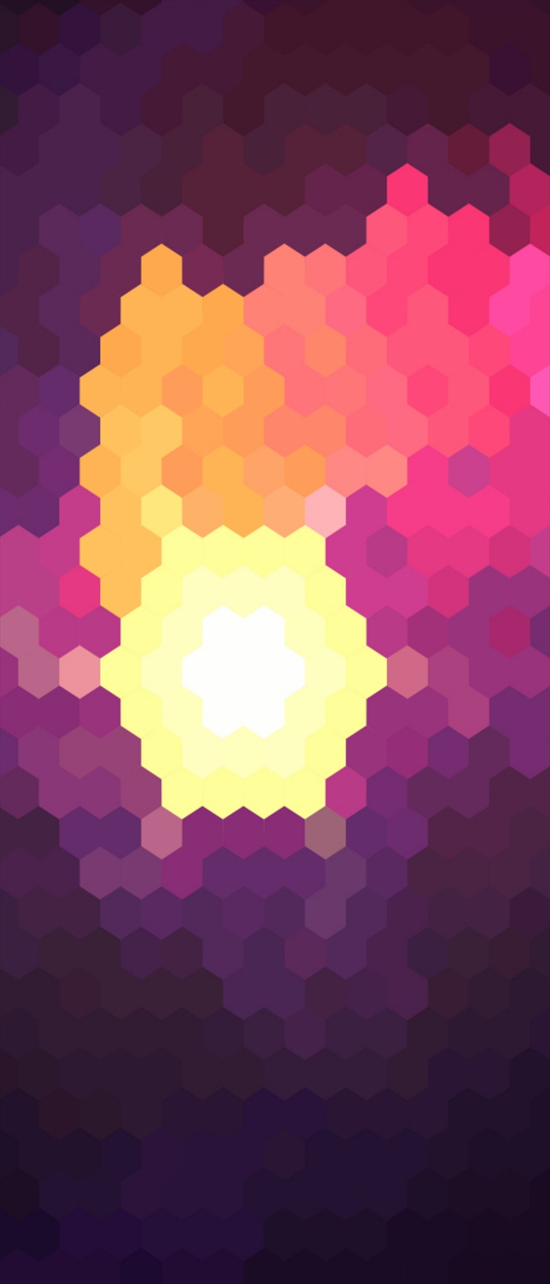 オレンジ ピンク 紫 黄色の六角形 Xperia 10 Ii Androidスマホ壁紙 待ち受け スマラン