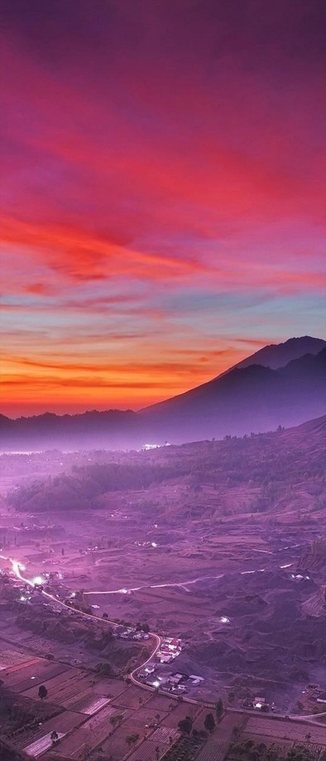 夕暮れ 富士山 麓の街 Xperia 10 Iii Androidスマホ壁紙 待ち受け スマラン