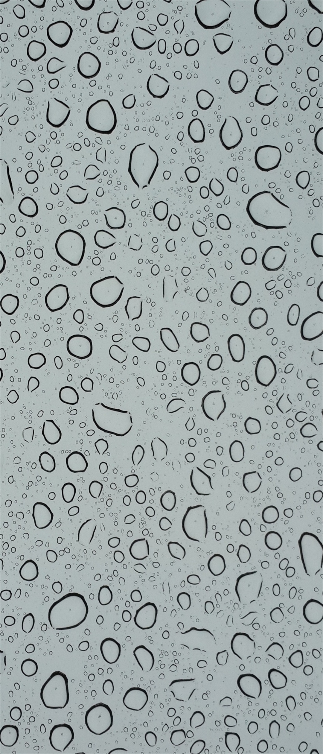 沢山の水滴がついた灰色のガラス Xperia 8 Lite Androidスマホ壁紙 待ち受け スマラン