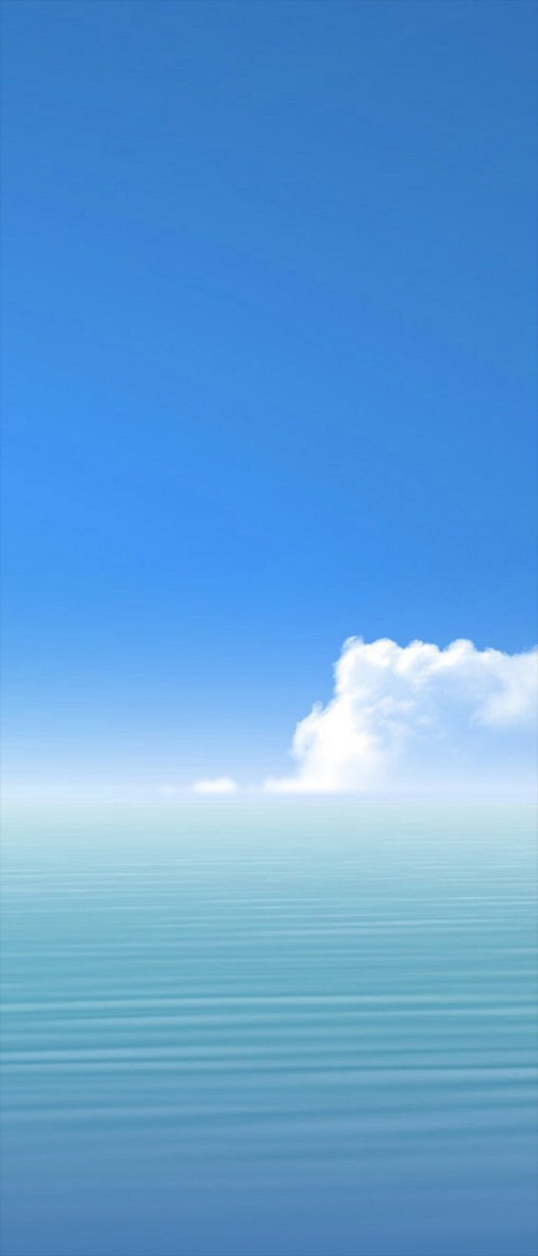綺麗な夏空と白い雲と穏やかな海 Moto G100 壁紙 待ち受け スマラン