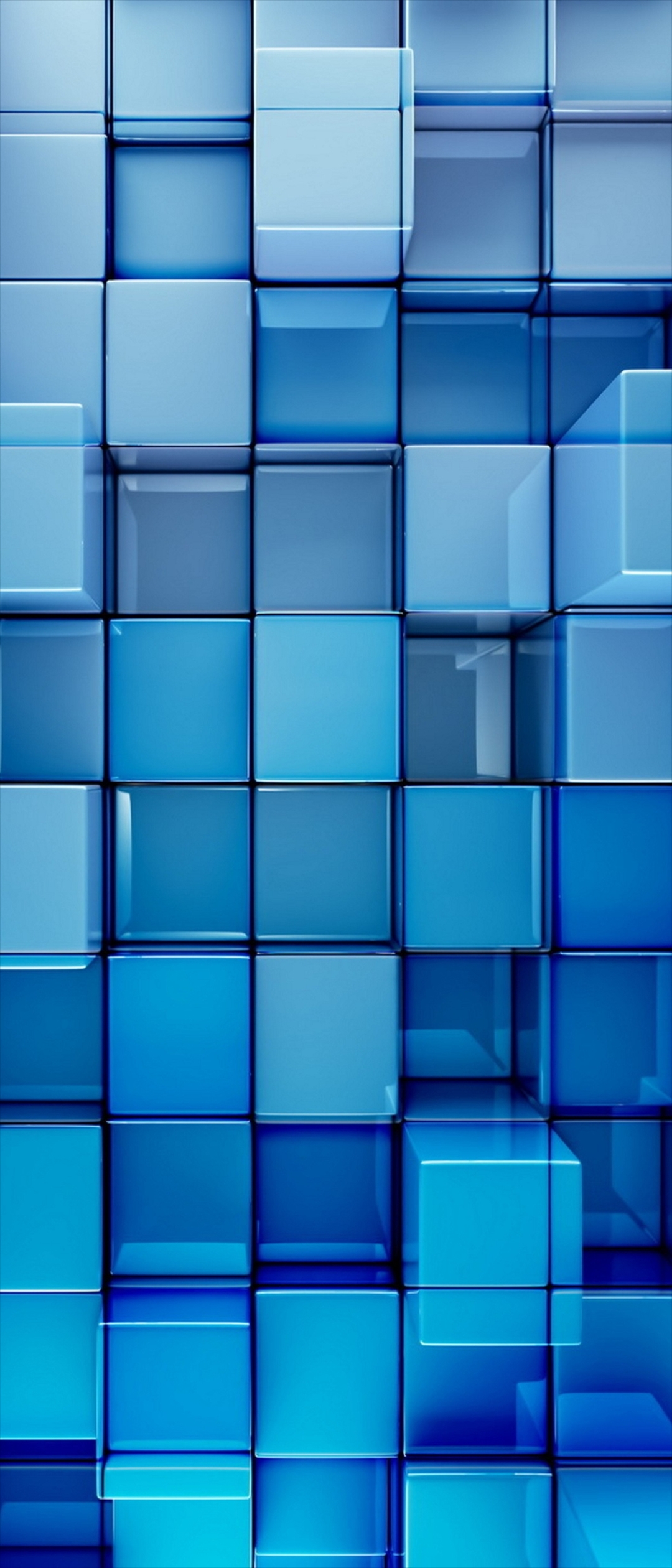 綺麗な青い立体的なキューブ Xperia 8 Lite 壁紙 待ち受け スマラン