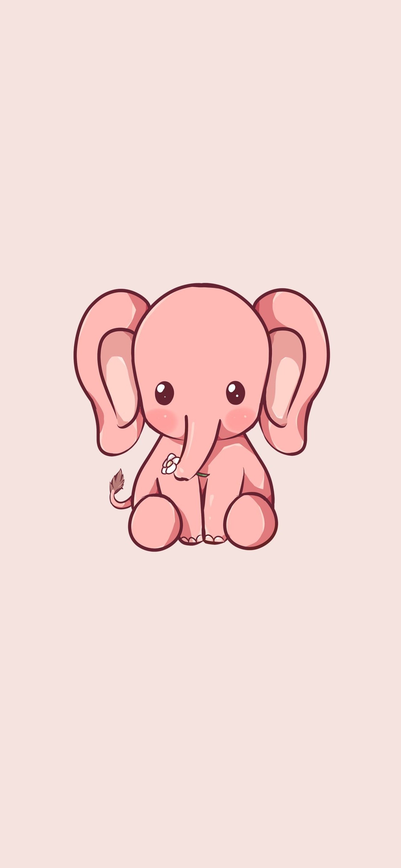 ピンクの可愛い象のイラスト Iphone 12 Pro Max 壁紙 待ち受け Sumaran