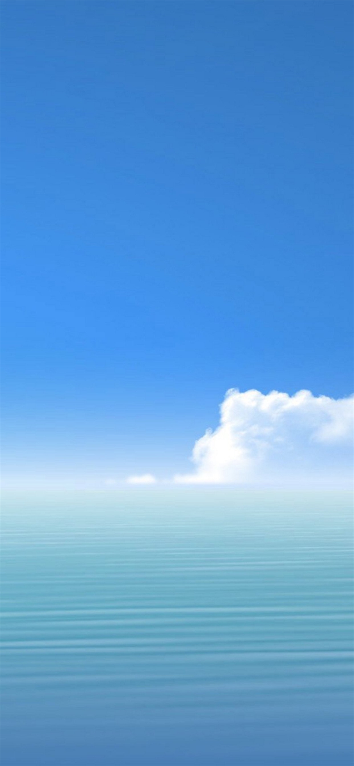 クリーンな空と白い雲と静かな海 Iphone 13 Pro 壁紙 待ち受け スマラン